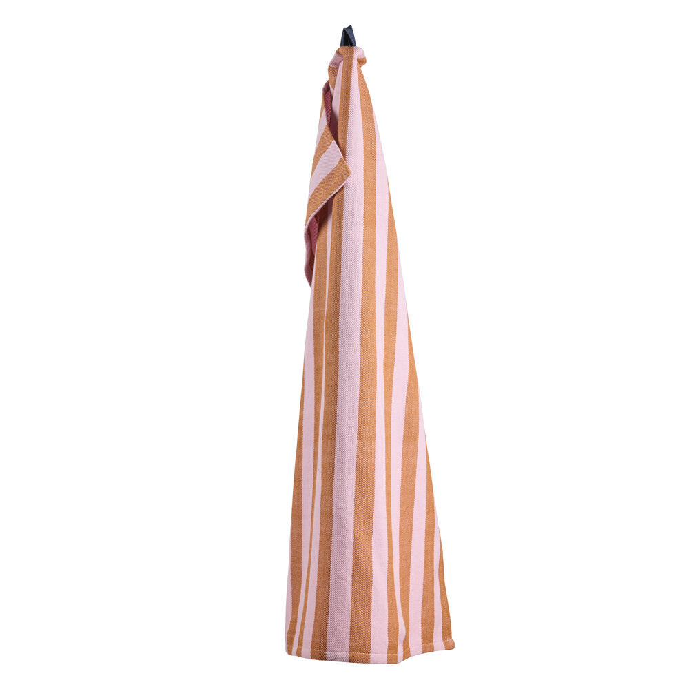 Stribet viskestykke, rosa/orange - 70x50 cm.